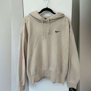 Nike Light Tan Cropped Pullover Hoodie